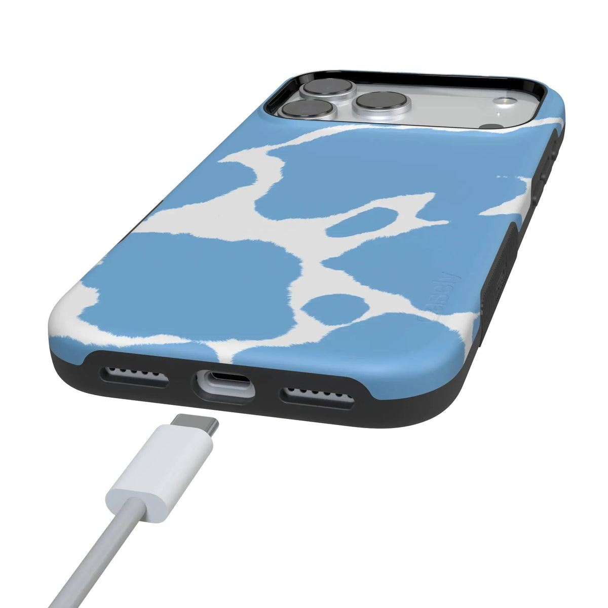 Current MOOd | Light Blue Cow Print Case