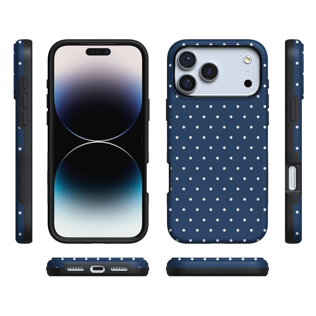 On the Dot | Navy Polka Dot Case