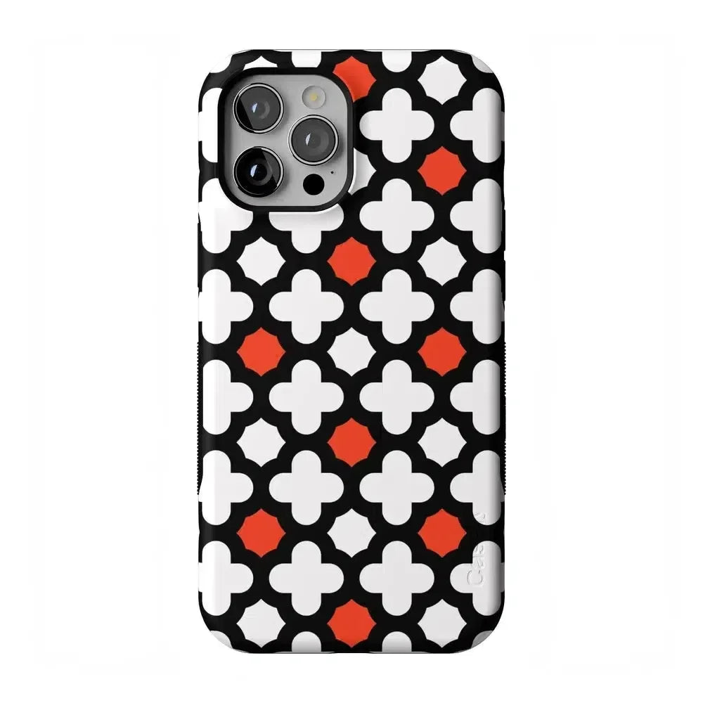 Red Lattice Tile | High Contrast Design Case