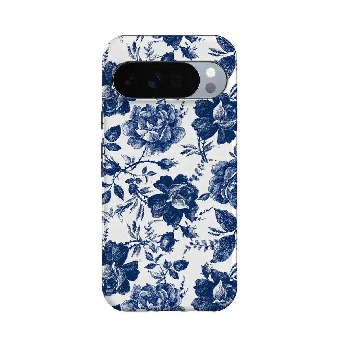 Rose to Fame | Blue & White Rose Floral Google Pixel Case